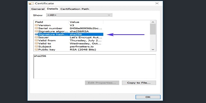 certificate-hash-algorithim