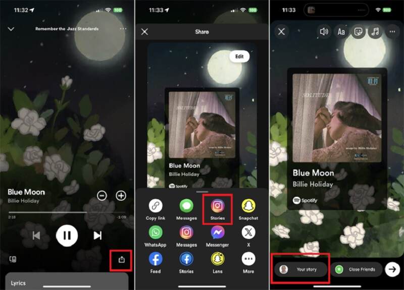 how to add your own music to instagram story