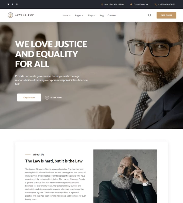 Lawyer Twp Pro WordPress Theme